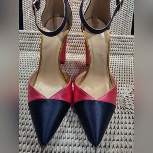 J.Crew Brooke - Italian Satin Colorblock Pointed-Toe Pumps